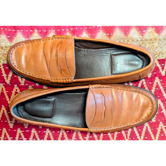 Cole Haan Mens 10M Brown Leather Penny Loafers Casual Dress Shoes C24507 Preppy main image 4